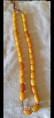 Antique Amber Bead Necklace Prayer bead Mesbih Tesbih Natural Baltic 66g