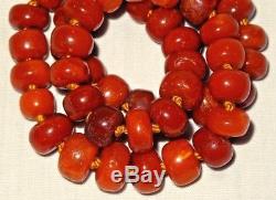 Antique Authentic Natural Butterscotch Baltic Amber Bead Beaded Necklace 24.2g