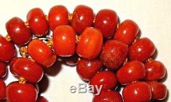 Antique Authentic Natural Butterscotch Baltic Amber Bead Beaded Necklace 24.2g