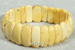 Antique Baltic Amber Natural White Color Small Size Amber Bracelet 7 Grams