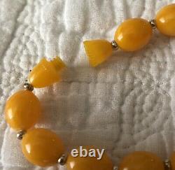 Antique Baltic Amber Necklace Butterscotch Egg Yolk Tested Graduated approx 34