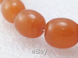 Antique Baltic Egg Yolk Butterscotch Amber Round Beads Necklace 75.8 gr
