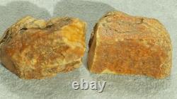Antique Baltic Natural 2 Amber Stones 57 G Fedex 5 Days Fast Worldwide Shipping