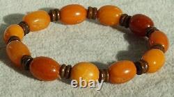 Antique Baltic Natural Amber Bracelet Very Old Collectible Asset From Europe