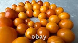 Antique Baltic Natural Amber Necklace 114 G High Quality Yellow White Red Colour