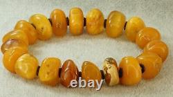 Antique Baltic Natural Amber Oval Beads Bracelet 43 G Men Women Collectible