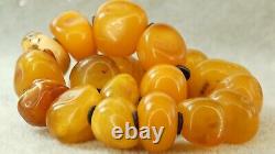 Antique Baltic Natural Amber Oval Beads Bracelet 43 G Men Women Collectible