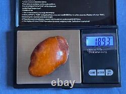 Antique Baltic Natural Amber Oval Round Form Stone 18.9g