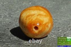 Antique Baltic Natural Amber Single Bead Necklace