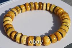 Antique Baltic Natural Amber White, Yellow Color Bracelet 12 G. Bernstein