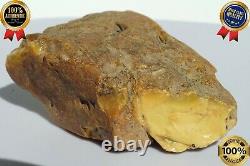 Antique Baltic States Natural Amber Yellow White Color Stone 23 Grams