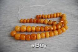 Antique Baltic amber Necklace, egg yolk