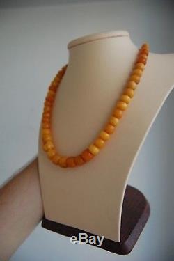 Antique Baltic amber Necklace, egg yolk