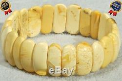 Antique Baltic amber natural white color small size kid amber bracelet 7 g