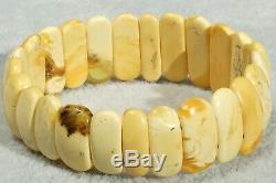 Antique Baltic amber natural white color small size kid amber bracelet 7 g