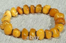 Antique Baltic natural amber bracelet 19 grams. Yellow men, women amber bracelet