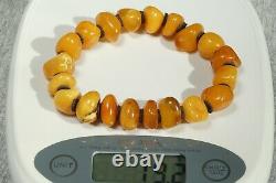 Antique Baltic natural amber bracelet 19 grams. Yellow men, women amber bracelet