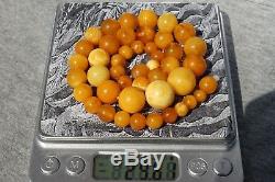Antique Baltic natural amber necklace 30 grams men, women round necklace