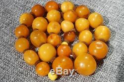 Antique Baltic natural amber necklace 53 grams