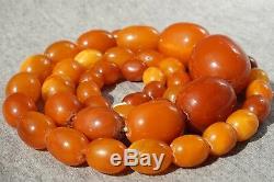 Antique Baltic natural amber necklace 53 grams, NO customs worldwide tax