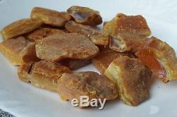 Antique Baltic natural amber raw stones 220 grams, color from 9-14 grams