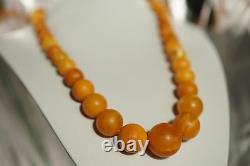 Antique Baltic natural amber round necklace 68 g. FEDEX FAST 4-5 DAYS SHIPPING