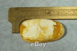 Antique Baltic natural amber white pendant 12 g DHL 4-5 DAYS WORLDWIDE SHIPPING