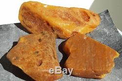 Antique Baltic states natural amber raw 3 stones 86 g. NO IMPORT CUSTOMS TAX