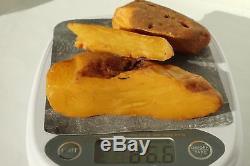 Antique Baltic states natural amber raw 3 stones 86 g. NO IMPORT CUSTOMS TAX