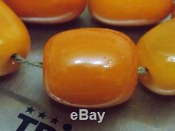 Antique Baltic toffee yolk natural amber stone, large amber beads 22g 6 pcs