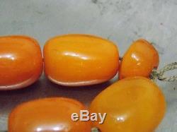 Antique Baltic toffee yolk natural amber stone, large amber beads 22g 6 pcs