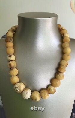 Antique Beautifully Natural Russian Baltic Egg Yolk Butterscotch Amber Necklace
