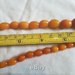 Antique Butterscotch Baltic Amber Bead Necklace 100% Natural 26inch 39g