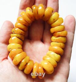 Antique Egg Yolk Baltic Natural Amber Bracelet 62.3gm. Bernstein Ambre