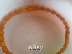 Antique Egg Yolk Butterscotch Natural Baltic Amber Necklace Hupo vintage