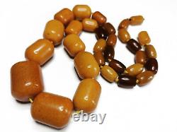 Antique Egg Yolk Butterscotch Natural Baltic Amber Necklace beads