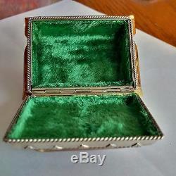 Antique Fine Quality Natural Baltic Amber Butterscotch Silver Box