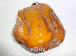 Antique Huge Natural Butterscotch Egg Yolk Baltic Amber Stone 383.5 Grams