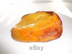 Antique Huge Natural Butterscotch Egg Yolk Baltic Amber Stone 434 Grams
