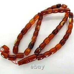 Antique NATURAL45 baltic amber egg yolk rosary 27.9 Gr prayer beads