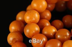 Antique Natural 100g Baltic Butterscotch Egg Yolk Amber Stone Beads Necklace 877