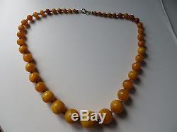 Antique Natural 46 grams Butterscotch Baltic Amber Beads Necklace