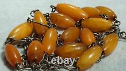 Antique Natural Amber Baltic Necklace Very Old Europe Amber Red Colour Bracelet
