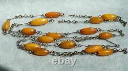Antique Natural Amber Baltic Necklace Very Old Europe Amber Red Colour Bracelet