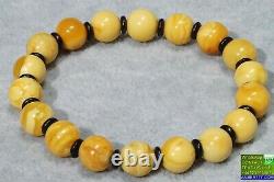 Antique Natural Authentic Baltic Amber Yellow White Color Bracelet 10 Grams