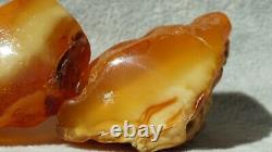 Antique Natural Baltic Amber 2 Stones 68 G Collectible High Class From Europe
