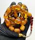 Antique Natural Baltic Amber 74g. Islamic Prayer Rosary Barrel 33 Beads Tesbih