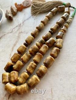 Antique Natural Baltic Amber 78g. Islamic Prayer Rosary Big Beads Tesbih Misbaha