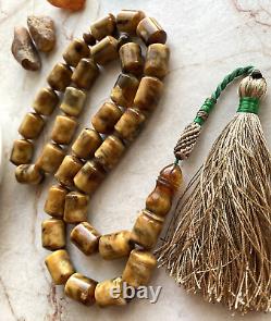 Antique Natural Baltic Amber 78g. Islamic Prayer Rosary Big Beads Tesbih Misbaha