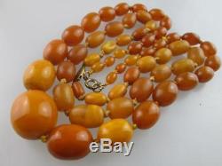 Antique Natural Baltic Amber Beads Necklace 70 grams